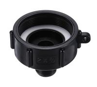 PATIKIL Adattatore Tote IBC 2" NPS Filettatura Fine 3/4" Maschio, Adattatore Scarico per Serbatoio Acqua 275-330 Galloni Connettore per Tubo Acqua Giardino, Nero