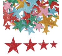 PATIKIL Adesivi In Schiuma Star, 70Pezzi Forme Colorate In Schiuma EVA Autoadesive Con Glitter Per Scrapbooking Carte DIY Decorazioni Casa