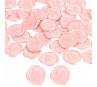 PATIKIL Adesivi per sigilli con cera di rosmarino, confezione da 50 adesivi autoadesivi goffrati a forma di pianta per busta, lettera, invito di nozze, biglietto di compleanno, regalo per feste, rosa