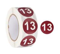 PATIKIL Adesivi Rotondi Numero 13, Etichette Numerate Autoadesive Codificate a Colori da 1 Pollice 500 Etichette/Rotolo per Organizzazione Casa Gestione, Marrone Scuro Con Testo Bianco