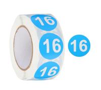 PATIKIL Adesivi Rotondi Numero 16, Etichette Adesive Numerate Codificate A Colori Da 2,5 cm Con Testo Bianco Su Sfondo Blu Lago 500 Etichette/Rotolo Per Organizzazione Domestica E Gestione