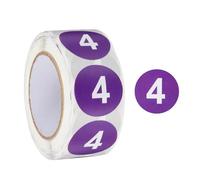 PATIKIL Adesivi Rotondi Numero 4, Etichette Adesive Tonde Da 2,5 cm Con Codice Colore 500 Etichette/Rotolo Per Organizzazione Casa Gestione Ufficio, Viola Scuro Con Testo Bianco