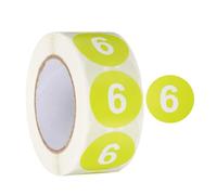PATIKIL Adesivi Rotondi Numero 6, Etichette Numerate Autoadesive Codificate A Colori Da 2,5 cm / 1 Pollice 500 Etichette/Rotolo Per Organizzazione Domestica, Verde Prato Con Testo Bianco