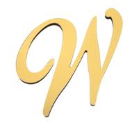 PATIKIL Adesivo da parete in acrilico 3D da 10,2 cm, lettera W autoadesiva per parete, casa, camera da letto, soggiorno, decorazione fai da te per la casa, oro chiaro