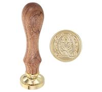 PATIKIL Alfabeto Q Cera Sigillo Timbro, Iniziale Lettera Sigillo Cera Timbro Classico Retrò Rimovibile Ottone Testa Legno Maniglia per Busta Invito Biglietti