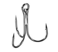 PATIKIL Ami a Tre Punte da Pesca 1/0# Acciaio Al Carbonio Nero 10pz