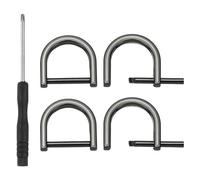 PATIKIL Anelli a D con gancio a vite, chiusura a ferro di cavallo, a forma di U, anelli a D con cacciavite, per borse, portachiavi, fibbie, fai da te, artigianato in pelle, Nero , 19mm