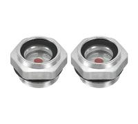 PATIKIL Aria Compressore Olio Mirino Vetro, 2pz M20*1,5 Maschio Filettatura Alluminio Lega Olio Liquido Livello Indicatore Aria Compressore Parti con O-ring