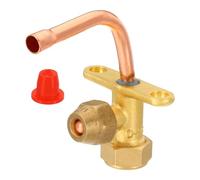 PATIKIL Aria Condizionatore Arresto Valvola Adatto per 1/4" OD Rame Tubo Dimensione Gomito 90 Grado 3 Via Angolo Arresto Servizio Valvola Raccordo per Mini Diviso AC Refrigerazione