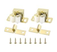 PATIKIL Armadio Scrocco Doppia Cattura Rullo 2pz Acciaio Inox Armadio Porta Molla Perlina Hardware Chiusure con Attacco lancia per Armadietto Guardaroba Armadio Oro