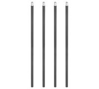 PATIKIL Asta Prolunga Filettata, 4 Set 12" M10 x 1mm Tubo Lampada a Filettatura Fine con Nipplo per Tubo Lampada per Luci a Sospensione Illuminazione Lampadari Steli, Nero