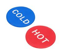 PATIKIL Auto Adesivo Caldo/Freddo Acqua Etichetta, 10pz Acrilico Rotondo Adesivo Segni per Rubinetti Lavelli, Rosso/Bianco, Blu/Bianco