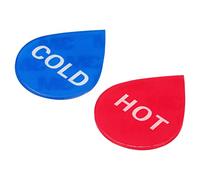 PATIKIL Auto Adesivo Caldo/Freddo Acqua Etichetta, 4 Coppie/8pz Acrilico Goccia Forma Adesivo Segni per Rubinetti Lavelli, Rosso/Blu