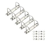 PATIKIL B7 2 Anelli Meccanismi Raccoglitori, 5 Set 1.5" Anelli D Sostituzione Raccoglitore Planner Spire Legatura Fogli Sciolti Organizzatori DIY Archivio Cartelle Accessori, 26mm Argento