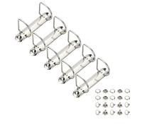 PATIKIL B7 2 Anelli Meccanismi Raccoglitori, 5 Set 1.77" Anelli D Sostituzione Raccoglitore Planner Fogli Sciolti Spine Legatura Organizzatori DIY Archivio Cartelle Accessori, 26mm Argento