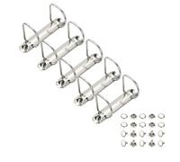 PATIKIL B7 2 Fori Meccanismi Per Raccoglitori Anelli, 5 Set 1.97" Anelli A D Sostituzione Spina Legatura Fogli Sciolti Per Organizzatori DIY Accessori Cartelle Archivio, 26mm Tono Argento