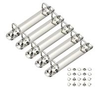 PATIKIL B7 2 Fori Meccanismi Raccoglitori Anelli, 5 Set 0.63" Anelli D Sostituzione Raccoglitore Planner Sciutti Spine Legatura Organizzatori DIY Archivio Cartelle Accessori, 20mm Argento