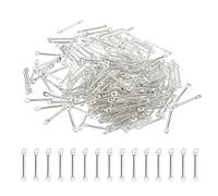 PATIKIL Barra Collegamenti per Creazione Gioielli, 200pz 15mm/0,59" Bastoncino Striscia Orecchino Connettori 2 Fori per Orecchino Collana Bracciale Fai-da-Te, Argento