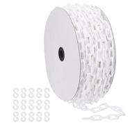 PATIKIL Bianca 115 ft 6mm Catena di Sicurezza Grande in Plastica Lunga | per Controllo della Folla, riga di Attesa, Parcheggio, Recinzione, Cancello, Concerto, Catena di Sicurezza, in Plastica