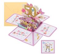 PATIKIL Biglietto per Anniversario 50 Anni, Biglietti Felice Anniversario Biglietto Anniversario Matrimonio per Moglie, Uomo e Coppia, Rosa