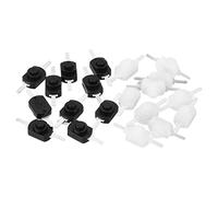 PATIKIL Blocco Pressostato Pulsante Interruttore 20pz Dritto Perno On/Off Autobloccante CC 30V 1A Micro Controllo Interruttore per Torcia Elettrica Lampada Parete Uscita Nero/Bianco