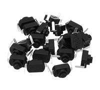 PATIKIL Blocco Pressostato Pulsante Interruttore 20pz Piegato Perno On/Off Autobloccante CC 30V 1A Micro Controllo Interruttore per Torcia Elettrica Lampada Parete Uscita Fai-da-te Nero