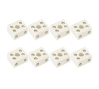 PATIKIL Blocco Terminali Ceramica a 2 Vie, 8Pz 10A Alta Temperatura Connettori Ceramica Porcellana Bidirezionali a 5 Fori Alta Frequenza per Lampade, Fissaggi Elettrici e Cavi, 18x13x22mm