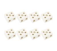 PATIKIL Blocco Terminali Ceramica a 2 Vie, 8Pz 30A Alta Temperatura Connettori Ceramica Porcellana Bidirezionali a 5 Fori Blocco Alta Frequenza per Lampade, Cavi Elettrici, 30x21x33mm