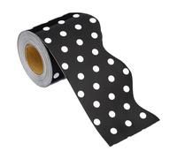 PATIKIL Bordo per bacheca da 7,6 cm x 9,1 m, con bordo smerlato a pois bianchi, decorazione da parete per armadietti, aule, poster in sughero, lavagna nera, lavagna bianca, nero, bianco