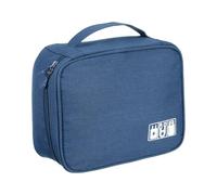 PATIKIL Borsa organizer per cavi da viaggio, custodia portatile per fotocamera elettronica, custodia digitale per il trasporto di obiettivi, caricabatterie, auricolari, oggetti personali, blu navy