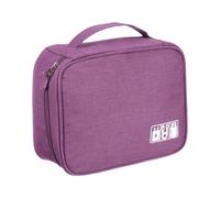 PATIKIL Borsa organizer per cavi da viaggio, custodia portatile per fotocamera elettronica, custodia digitale per il trasporto di obiettivi, caricabatterie, auricolari, oggetti personali, viola