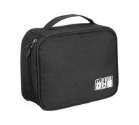 PATIKIL Borsa organizer per cavi da viaggio, custodia portatile per fotocamera elettronica, custodia digitale per il trasporto di obiettivi, caricabatterie, auricolari, oggetti personali, nero