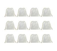 PATIKIL Borse Cotone Riutilizzabili Coulisse 100%, 5x6 Pollici 12pz Sacchetti Multiuso Cotone Lavabili, Organizer per Bagagli, Custodia per Oggetti Essenziali Viaggio, Beige