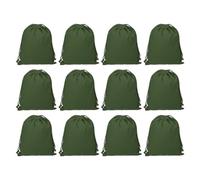 PATIKIL Borse Cotone Riutilizzabili Coulisse 100%, 7x10 Pollici 12pz Sacchetti Multiuso Cotone Lavabili, Organizer per Bagagli, Custodia per Oggetti Essenziali Viaggio, Verde Scuro