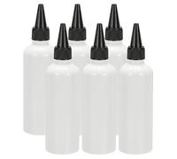 PATIKIL Bottiglia Applicatore Plastica, 6Pz 3.4oz(100ml) Contenitore Ricaricabile Prova Perdite Bottiglia Dosatrice Vuota con Tappo Vite per Capelli Inchiostro Salse Liquidi, Bianco