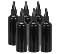 PATIKIL Bottiglia Applicatore Plastica, 6Pz 3.4oz(100ml) Contenitore Ricaricabile Prova Perdite Bottiglia Dosatrice Vuota con Tappo Vite per Capelli Inchiostro Salse Liquidi, Nero
