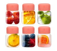 PATIKIL Bottigliette Vetro Succhi con Coperchi, 6Pz 10 Once (300ml) Bottiglia d'Acqua Vetro Tenuta Stagna Bottigliette Carine per Bere Succhi Bottigliette per Frigo Acqua Latte, Rosa
