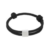 PATIKIL Bracciale con iniziale in corda, lettera B, bracciale intrecciato a mano in acciaio inossidabile, braccialetti regolabili con ciondoli, 26 lettere dalla A alla Z con scatola, nero