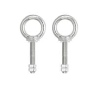 PATIKIL Bulloni Occhiello Golfari, 2pz M10x60 Vite Bullone Spallamento Sollevamento Acciaio Inossidabile 304 Vite Filettata Anello Spalla con Doppi Dadi Fissi per Sollevamento Sospeso