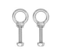 PATIKIL Bulloni Occhiello Golfari, M10x50 Filettatura Maschio Acciaio Inossidabile 304 con Guarnizione Dado Esagonale Rondelle Piatte per Appendere Assicurare Catena Corda Metallico, 2 Set