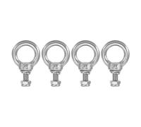PATIKIL Bulloni Occhiello Golfari, M5x12 Filettatura Maschio Acciaio Inossidabile 304 con Guarnizione Dado Esagonale Rondelle Piatte per Appendere Assicurare Catena Corda Metallico, 4 Set