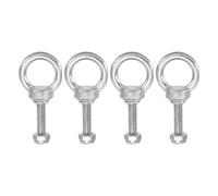 PATIKIL Bulloni Occhiello Golfari, M6x25 Filettatura Maschio Acciaio Inossidabile 304 con Guarnizione Dado Esagonale Rondelle Piatte per Appendere Assicurare Catena Corda Metallico, 4 Set