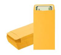 PATIKIL Buste per Soldi, 100Pz 16.5x8.89cm Buste Porta Denaro Busta Soldi Piccole per Contanti Lettera per Risparmio Monete Assegni Biglietti Gioielli Passaporto Carta, Giallo Intenso