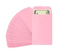 PATIKIL Buste per Soldi, 25Pz 8.89x5.7cm Buste Porta Denaro Busta Soldi Piccole per Contanti Lettera per Risparmio Regali Monete Assegni Biglietti Gioielli Passaporto Carta, Rosa