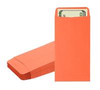 PATIKIL Buste per Soldi, 50Pz 16.5x8.89cm Buste Porta Denaro Busta Soldi Piccole per Contanti Lettera per Risparmio Regali Monete Assegni Biglietti Gioielli Passaporto Carta, Arancione