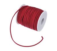 PATIKIL Camoscio Cordoncino con Rotolo Bobina 3mm 50 Iarde, Piatto Similpelle Pelle Pizzo per Collana Braccialetto Gioielli Creazione Perline Fai da Te Artigianato, Rosso