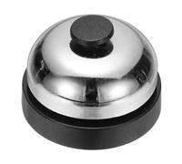 PATIKIL Campanello di chiamata, da 6,4 cm, piccolo, da scrivania, per reception, bancone, cena, bar, hotel iochi, nero e argento, 1 pezzo