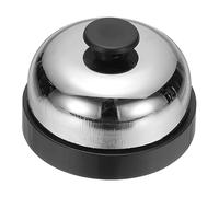 PATIKIL Campanello di chiamata, da 7,2 cm, piccolo, da scrivania, per reception, bancone, cena, bar, hotel iochi, nero e argento, 1 pezzo