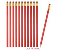 PATIKIL Cancellabili, 12 Pezzi Matite Colorate A Olio Con Gomme Asta Esagonale Matite Colorate In Legno Per Test Correzione Valutazione Pittura Arte, Red