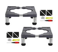 PATIKIL Carrello Lavatrice, 4 Piedi Base Portabiancheria Resistente Vassoio Base Regolabile Multifunzionale Antivibrazione per Frigorifero Lavatrice, 140-170mm Altezza, 2pz